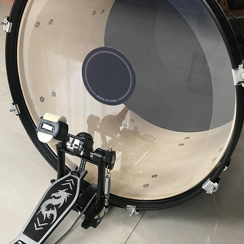 Surf turtle 2 PCS Single Pedal Patch,Self-Adhesive Drumhead Patch Protector for Kick Drum Percussion Accessories,Black - Image 5